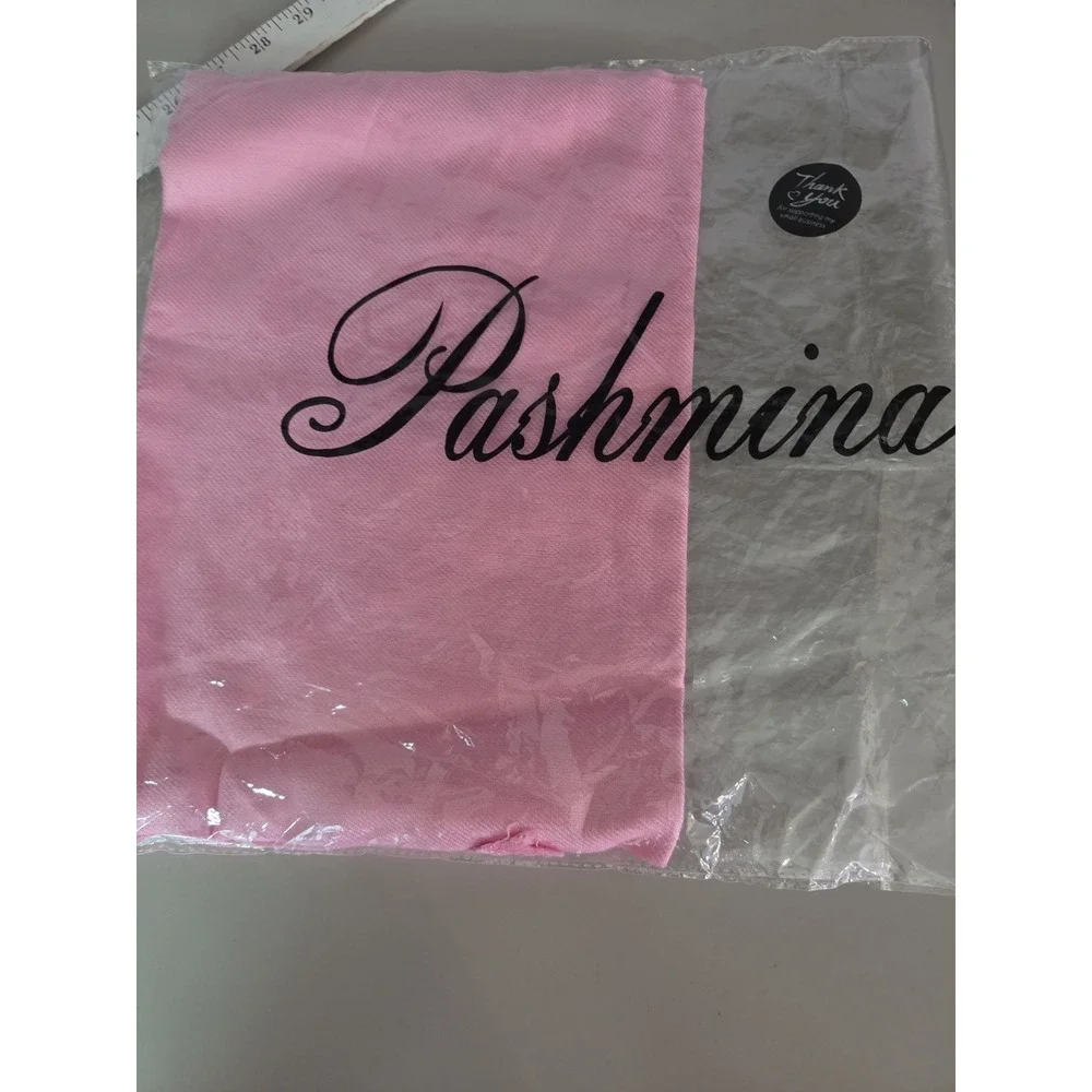 Pashmina Pink 30% silk 70% cashmere Scarf Shawl 27